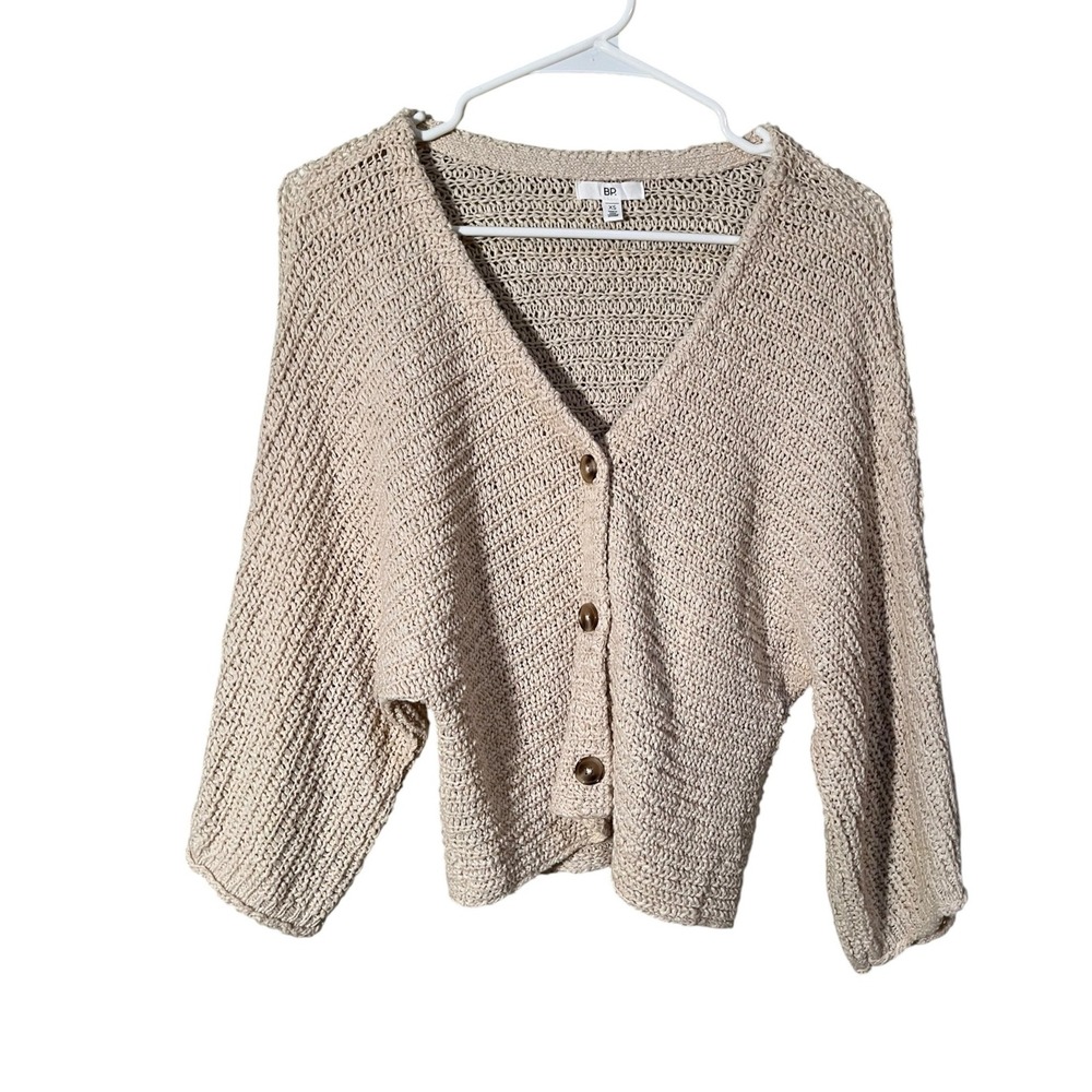 BP. Women's Size XS Cardigan Sweater Loose Knit Button Front Dolman Sleeve Beige